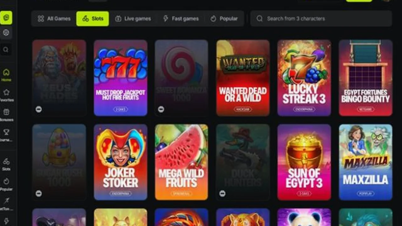 Jetton casino screen with lobby discovery controls for jetton.tg1.casino